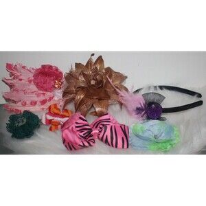 Lot of 7 Girls Hair Accessories Headbands Bows Clips Colorful NIP